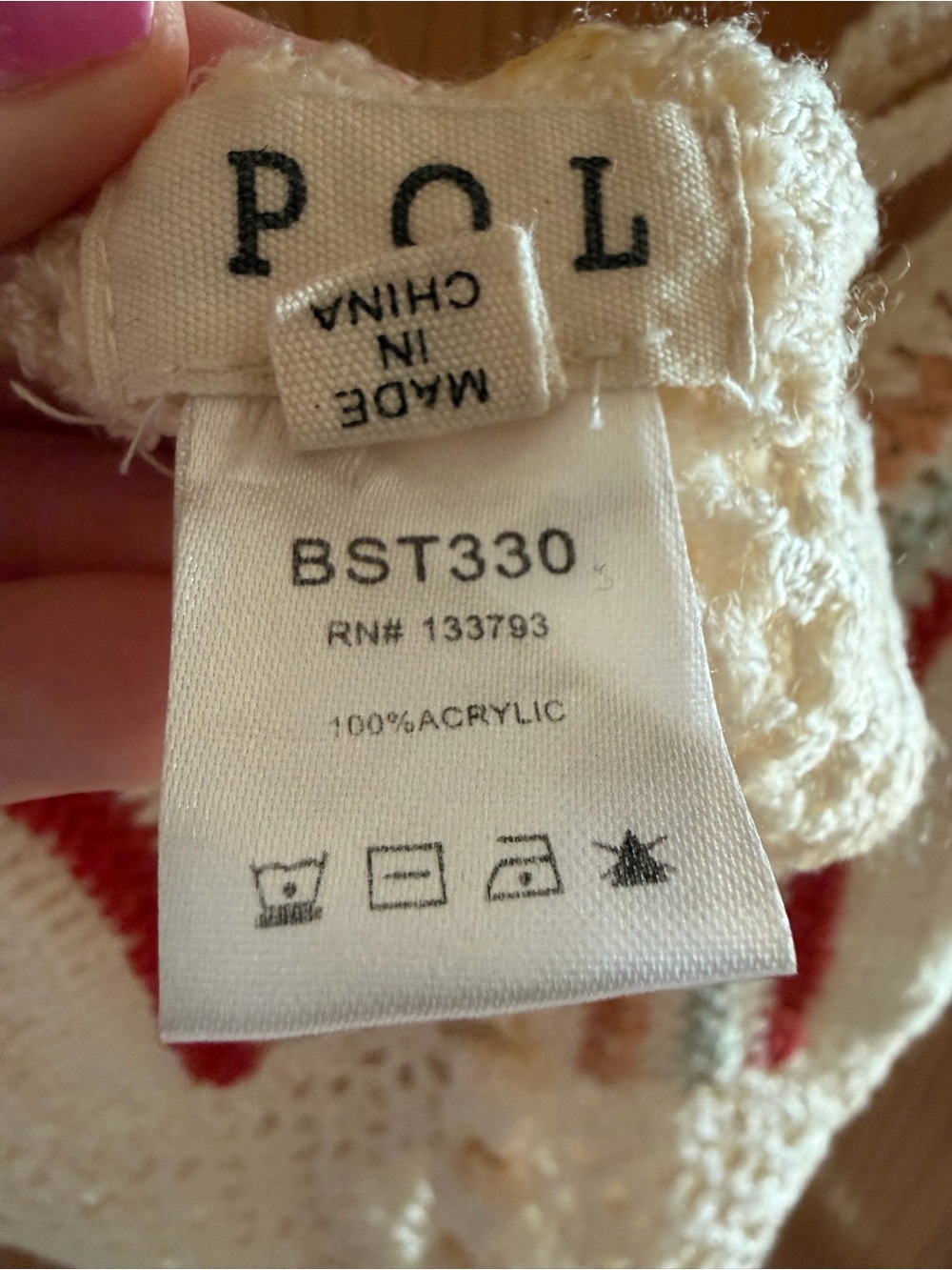 POL Crochet Boho Crop Top Bralette Cream Multicolor Striped Festival Tank Size M - Picture 7 of 10